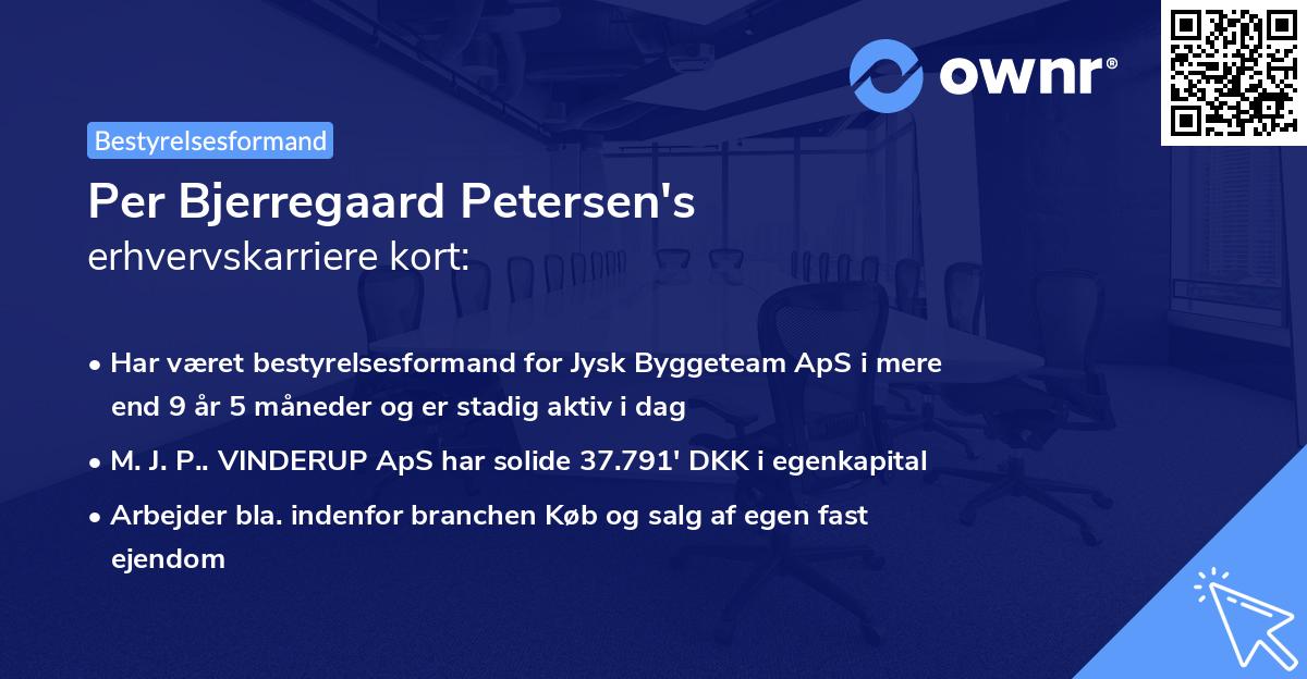 Per Bjerregaard Petersen's erhvervskarriere kort