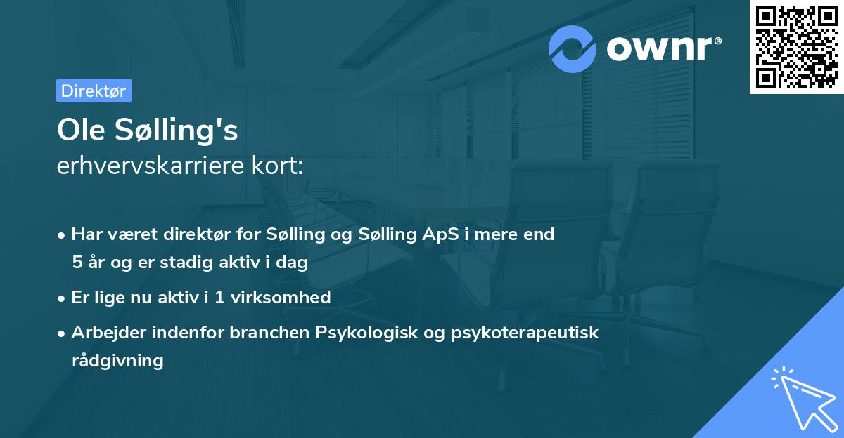 Ole Sølling's erhvervskarriere kort