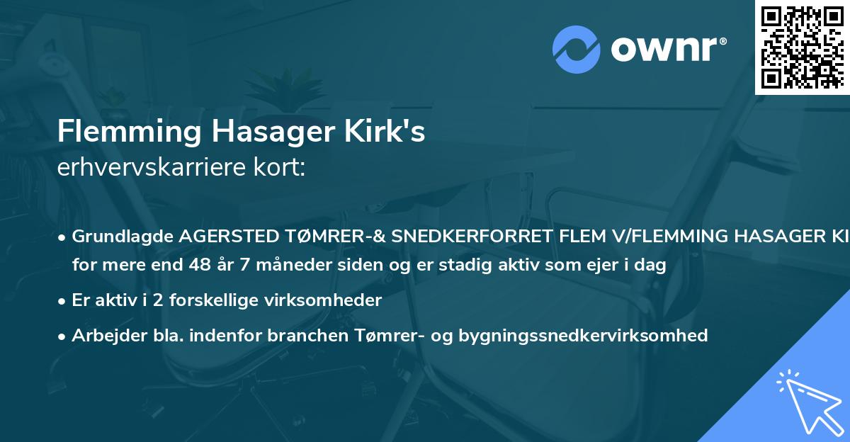 Flemming Hasager Kirk's erhvervskarriere kort