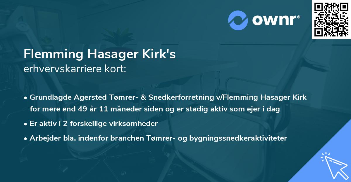 Flemming Hasager Kirk's erhvervskarriere kort