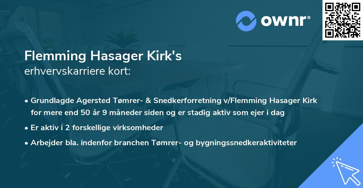 Flemming Hasager Kirk's erhvervskarriere kort