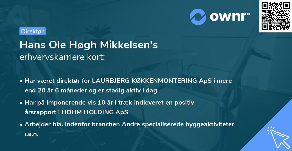 Hans Ole Høgh Mikkelsen's erhvervskarriere kort