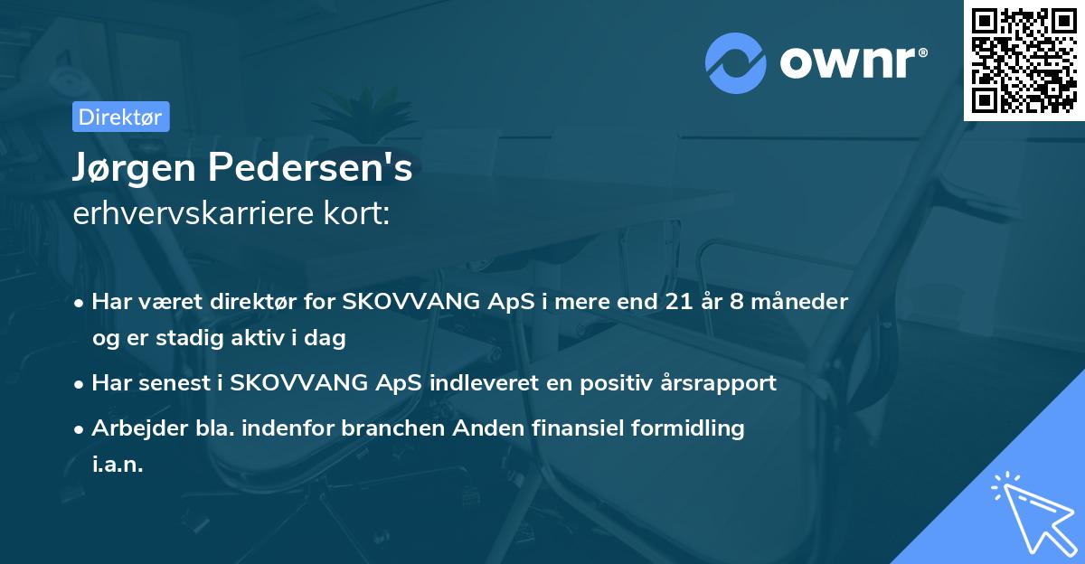 Jørgen Pedersen's erhvervskarriere kort