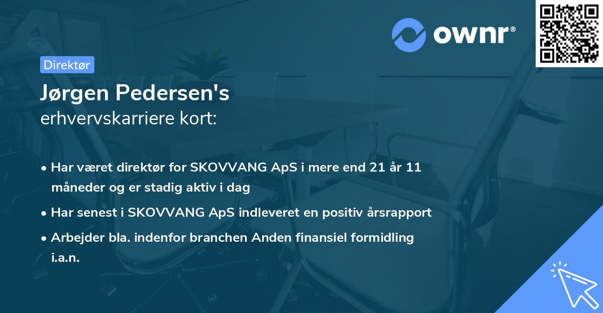 Jørgen Pedersen's erhvervskarriere kort