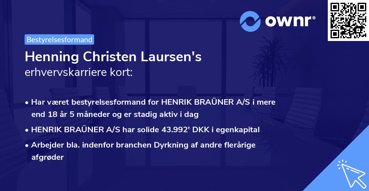 Henning Christen Laursen's erhvervskarriere kort