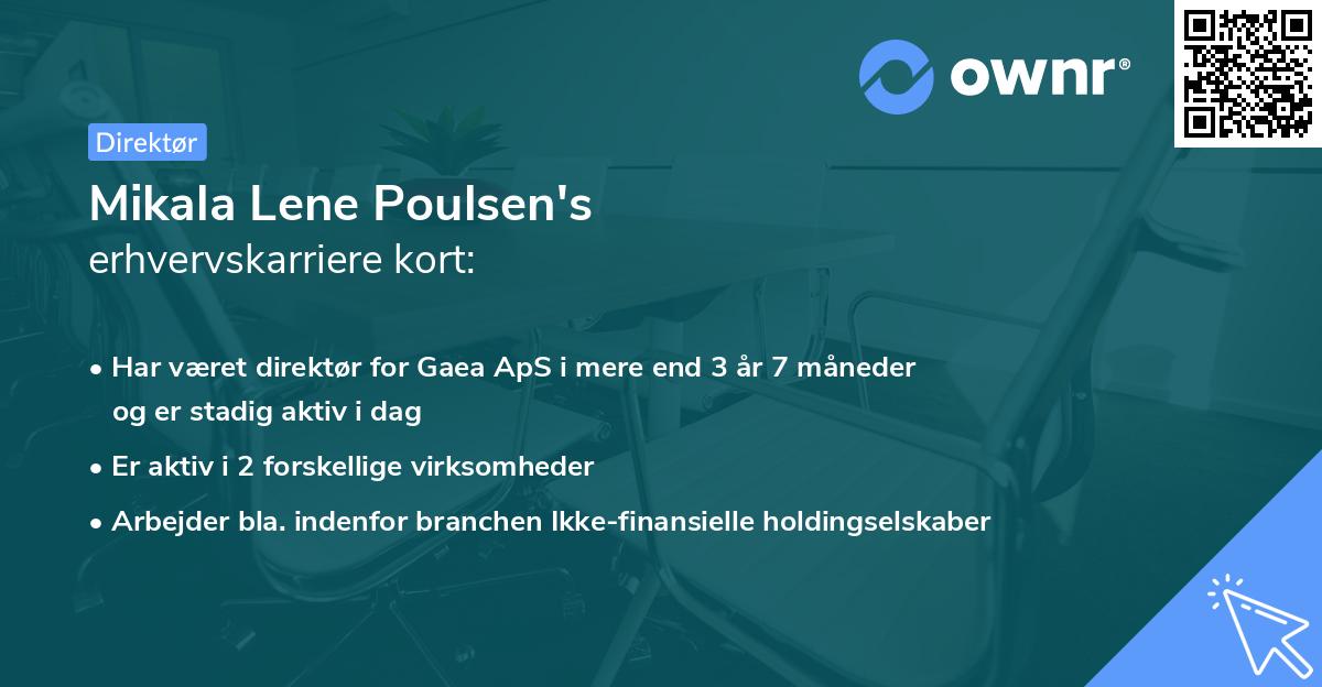 Mikala Lene Poulsen's erhvervskarriere kort