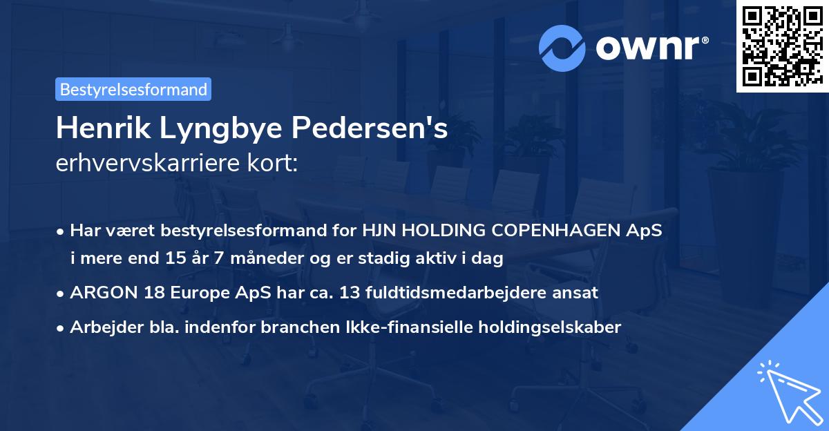 Henrik Lyngbye Pedersen's erhvervskarriere kort