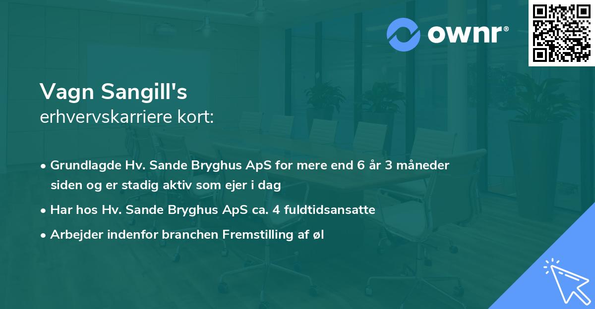 Vagn Sangill's erhvervskarriere kort