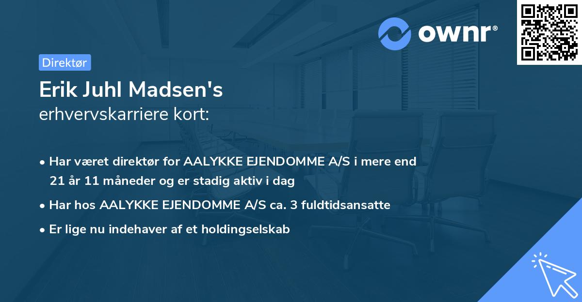 Erik Juhl Madsen's erhvervskarriere kort