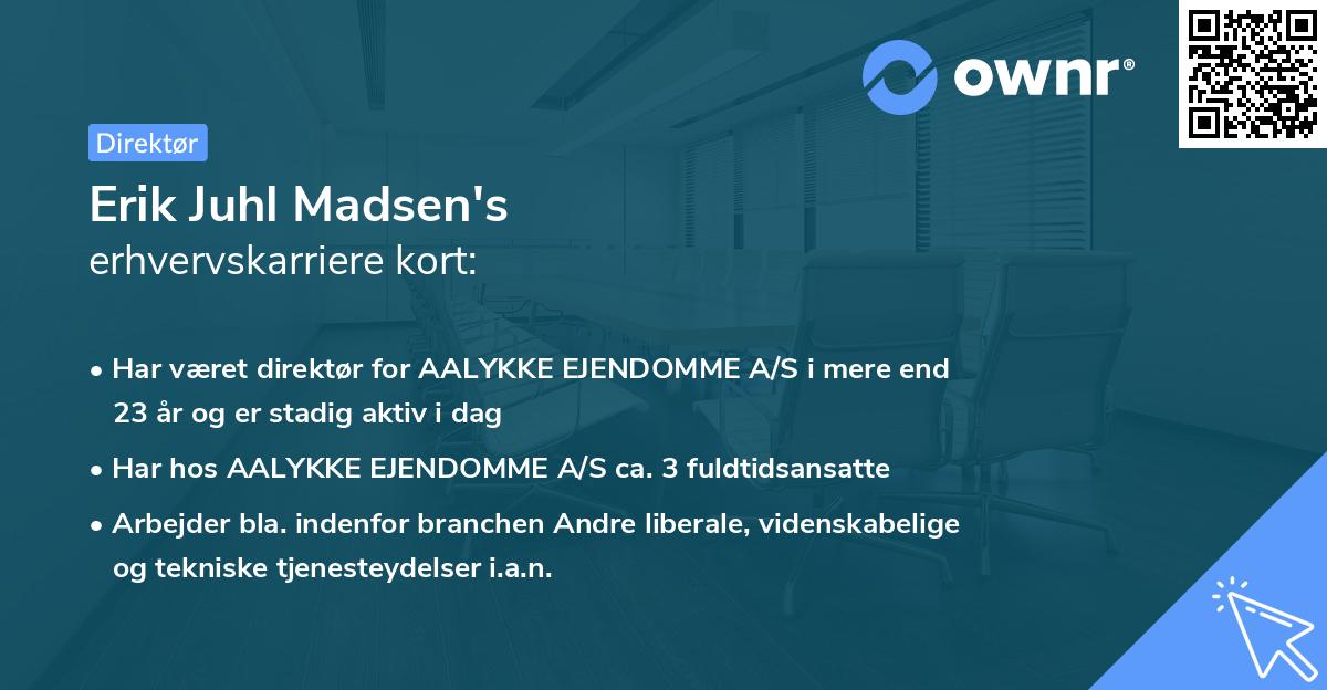 Erik Juhl Madsen's erhvervskarriere kort