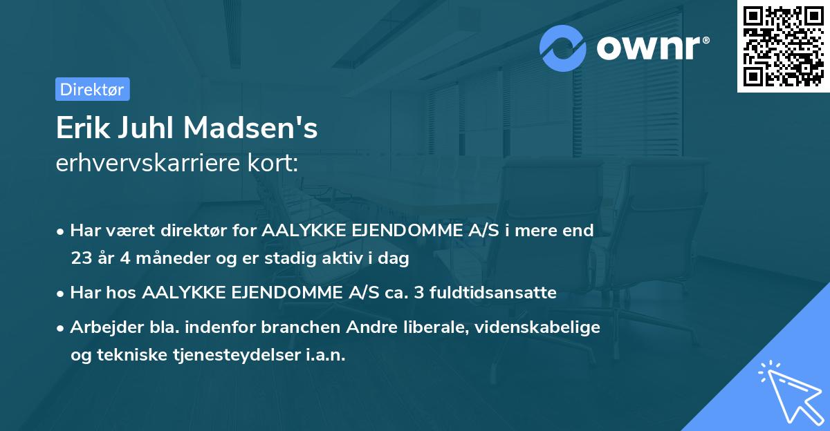 Erik Juhl Madsen's erhvervskarriere kort
