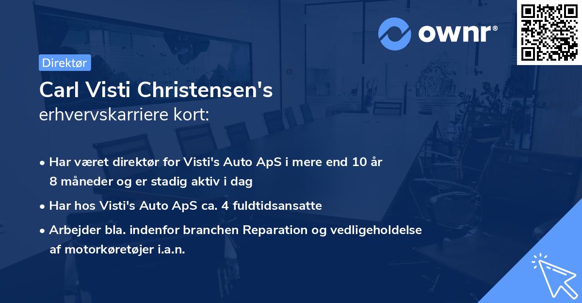 Carl Visti Christensen's erhvervskarriere kort