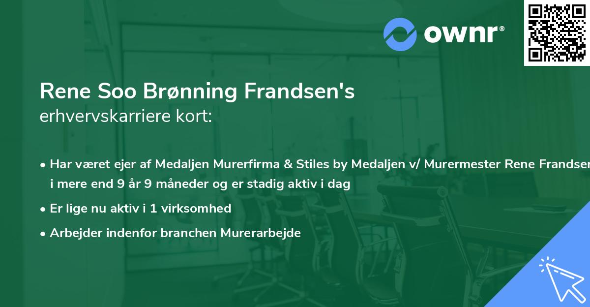Rene Soo Brønning Frandsen's erhvervskarriere kort