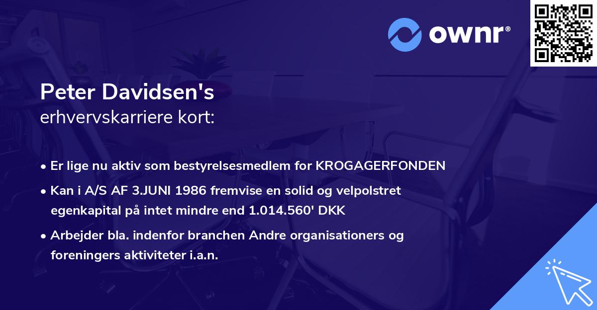 Peter Davidsen's erhvervskarriere kort