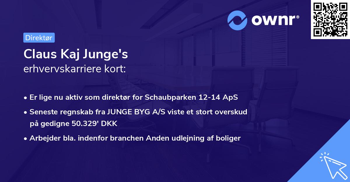 Claus Kaj Junge's erhvervskarriere kort
