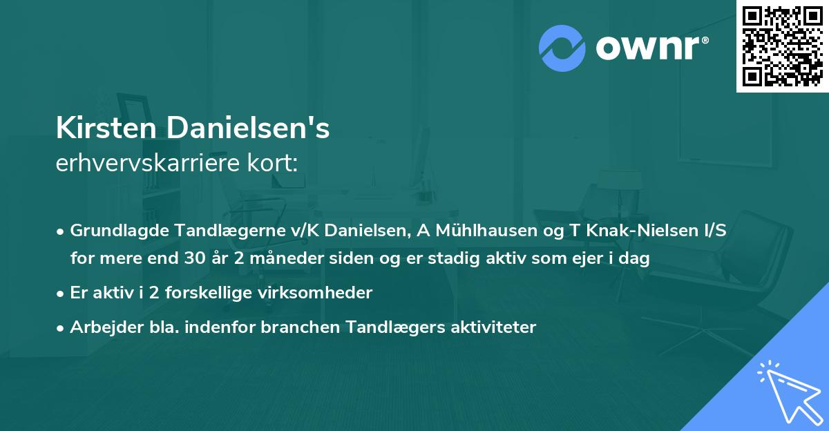 Kirsten Danielsen's erhvervskarriere kort