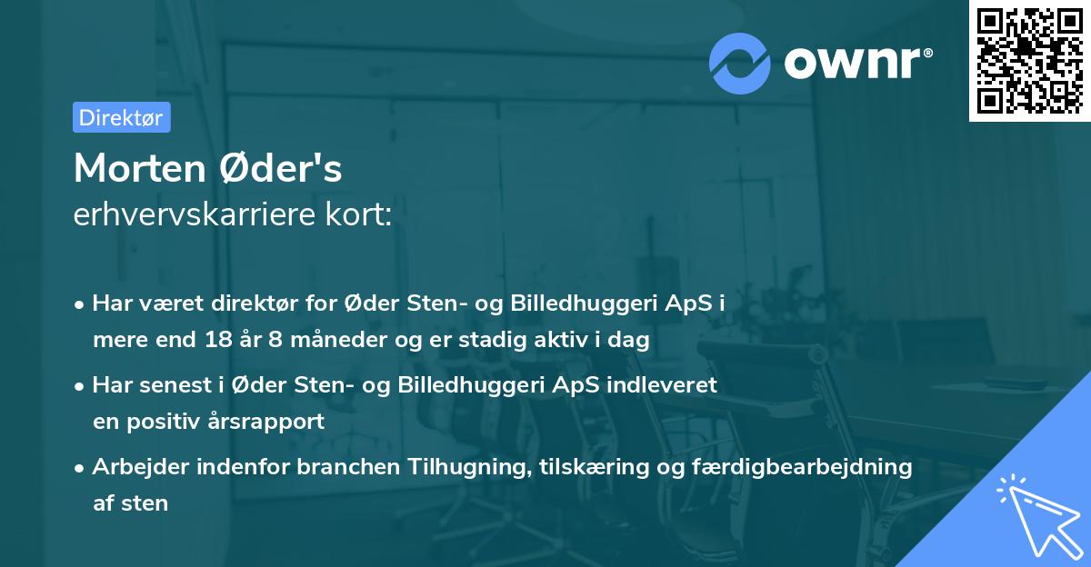 Morten Øder's erhvervskarriere kort