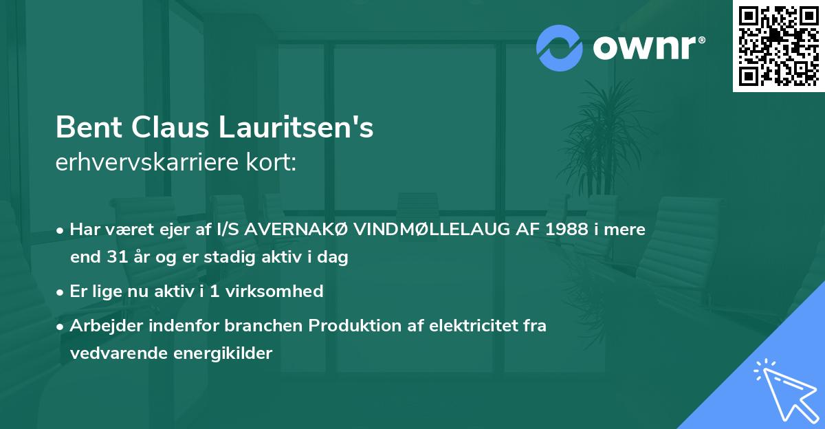 Bent Claus Lauritsen's erhvervskarriere kort