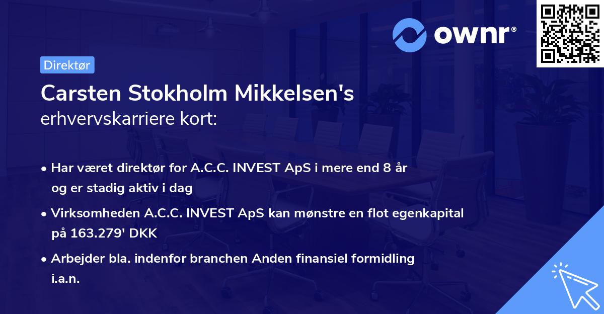 Carsten Stokholm Mikkelsen's erhvervskarriere kort