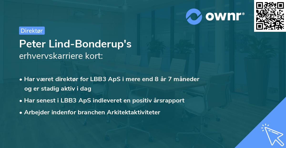 Peter Lind-Bonderup's erhvervskarriere kort