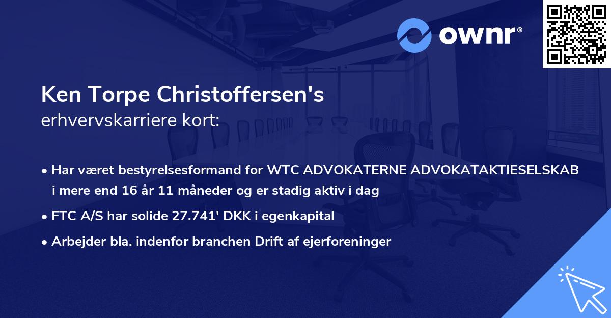 Ken Torpe Christoffersen's erhvervskarriere kort