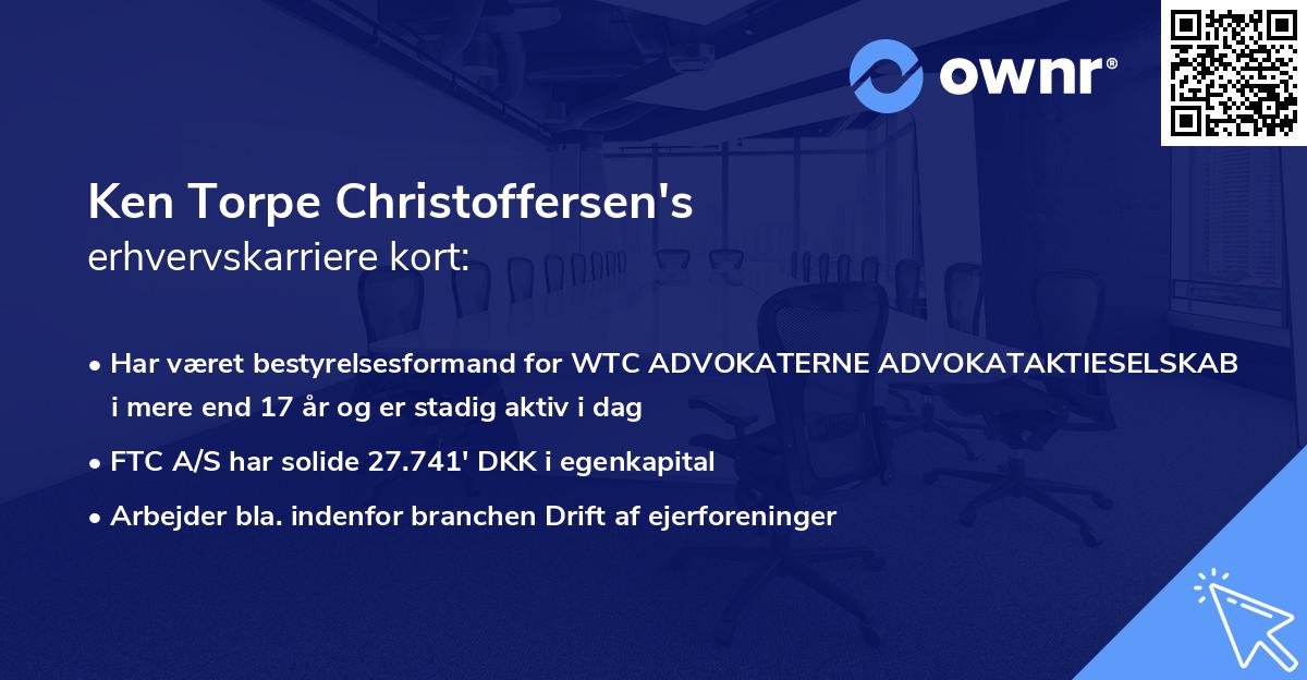 Ken Torpe Christoffersen's erhvervskarriere kort