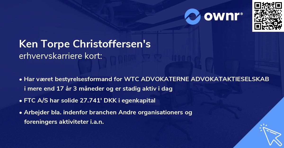 Ken Torpe Christoffersen's erhvervskarriere kort