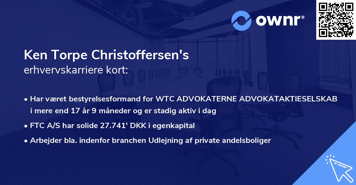 Ken Torpe Christoffersen's erhvervskarriere kort