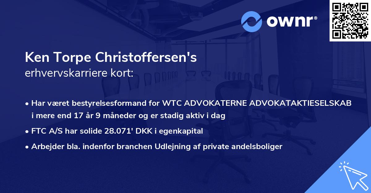 Ken Torpe Christoffersen's erhvervskarriere kort