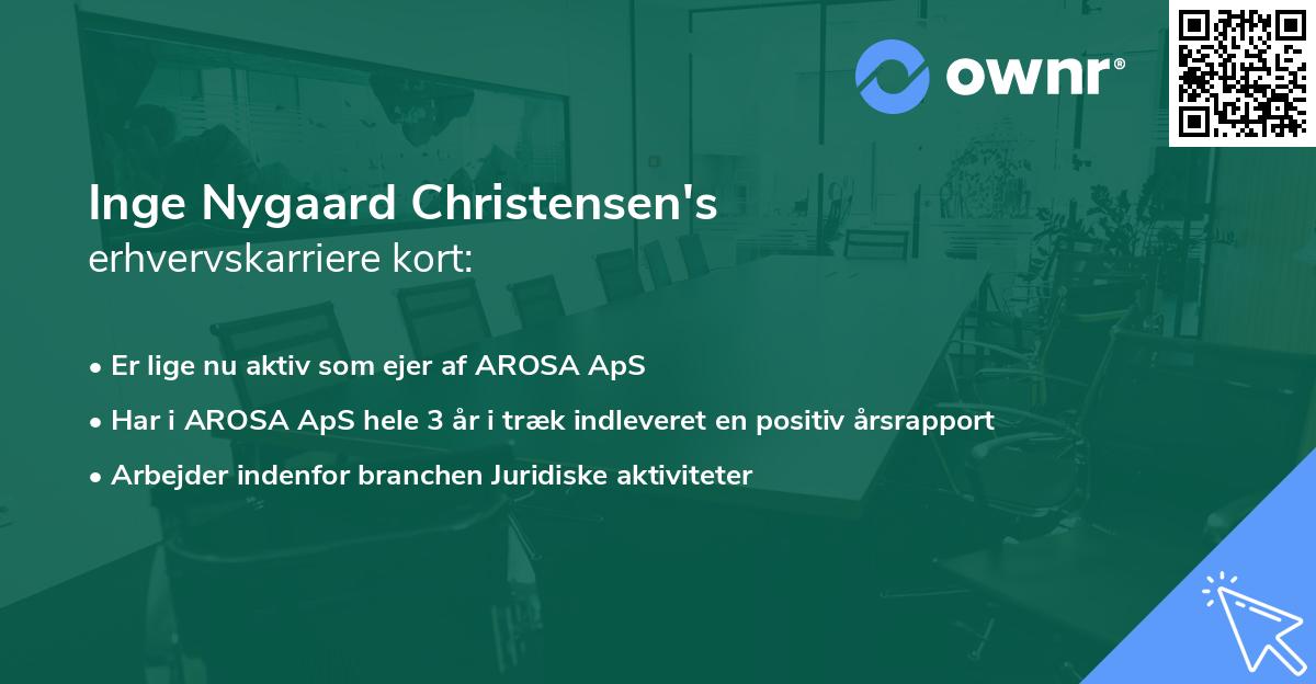 Inge Nygaard Christensen's erhvervskarriere kort