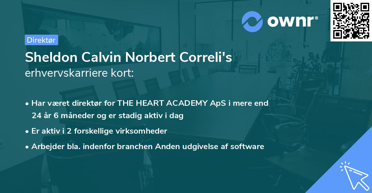 Sheldon Calvin Norbert Correli's erhvervskarriere kort