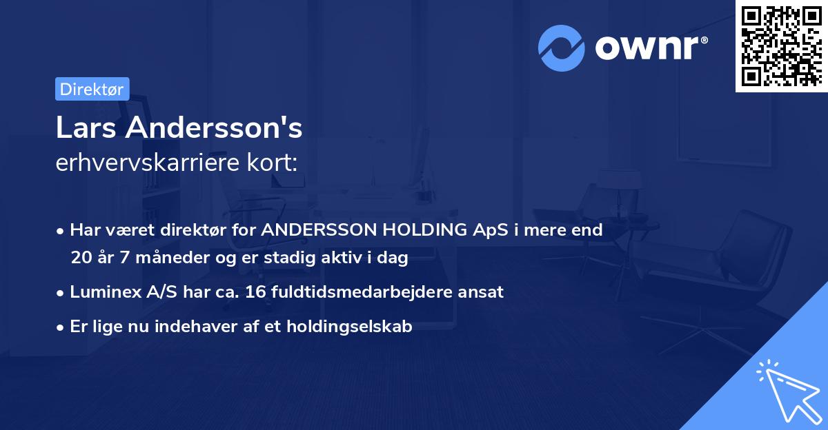 Lars Andersson's erhvervskarriere kort