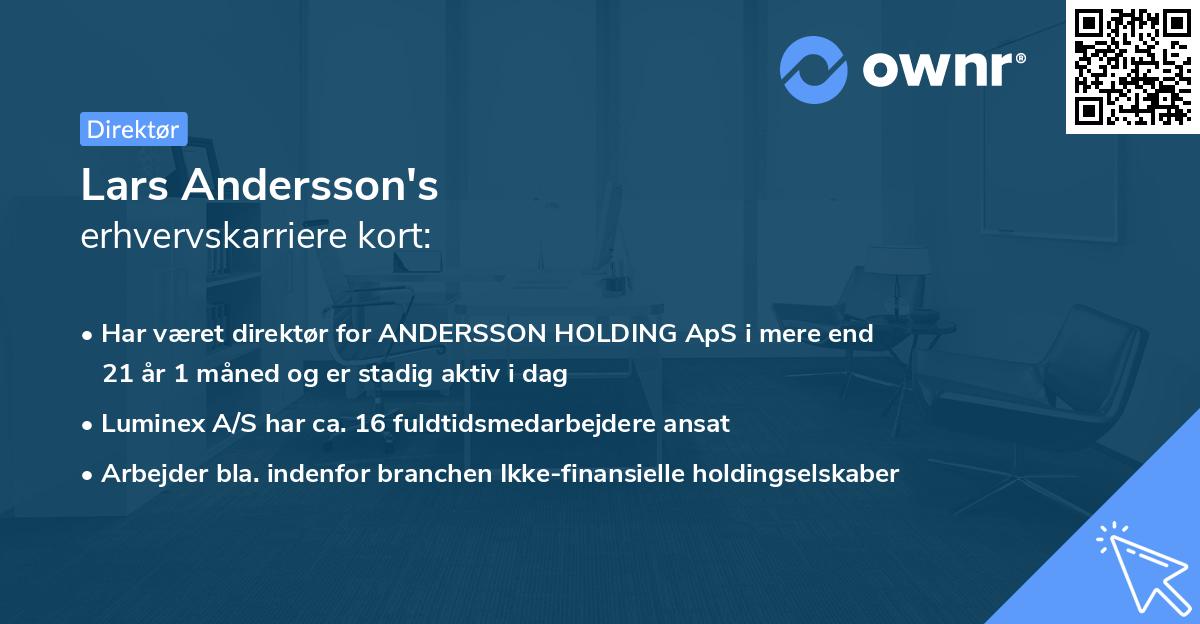 Lars Andersson's erhvervskarriere kort