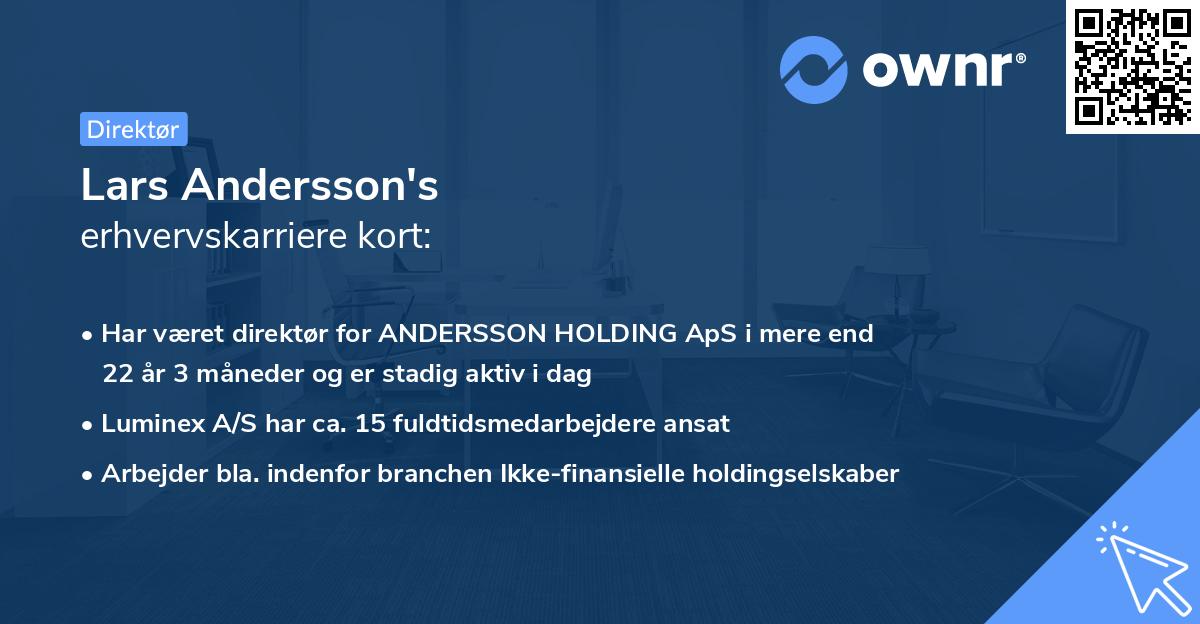 Lars Andersson's erhvervskarriere kort