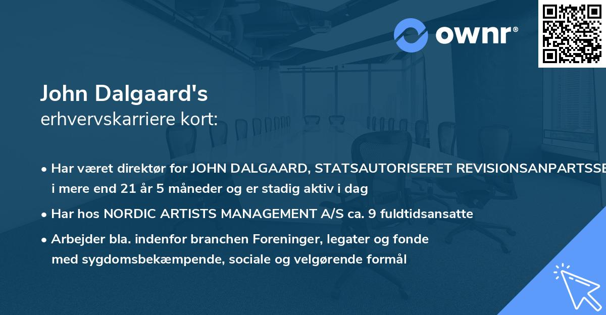 John Dalgaard's erhvervskarriere kort