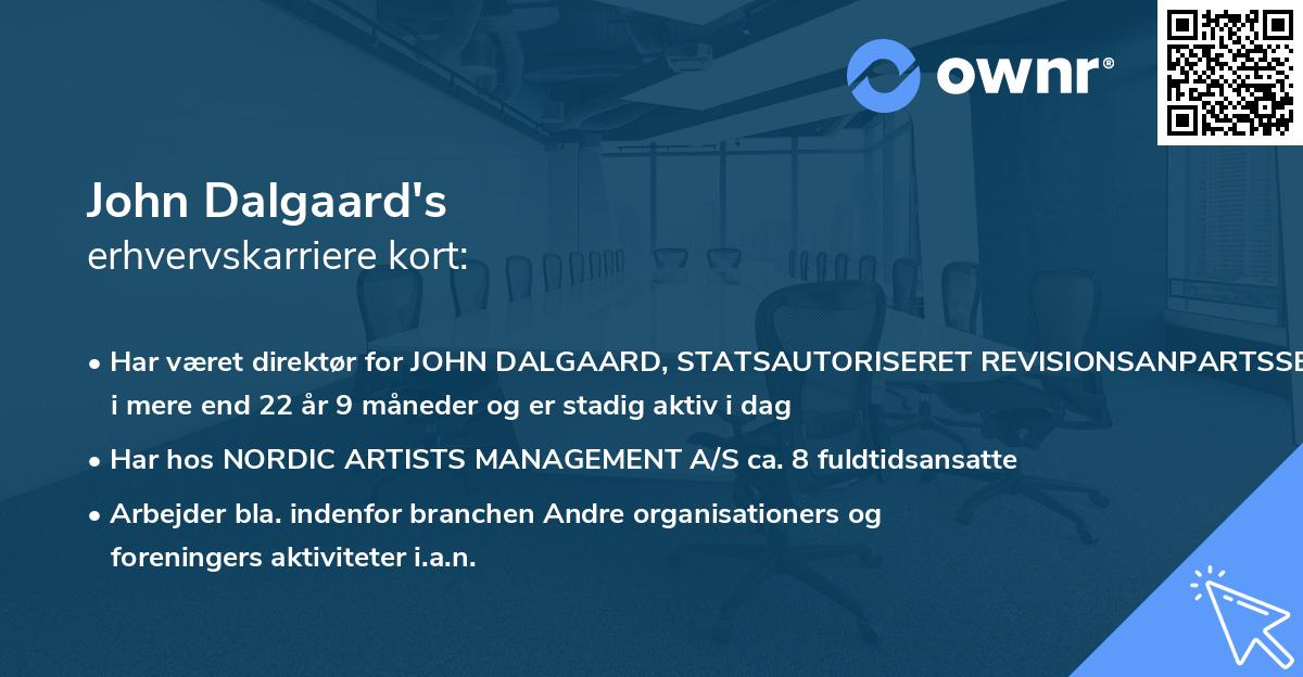 John Dalgaard's erhvervskarriere kort