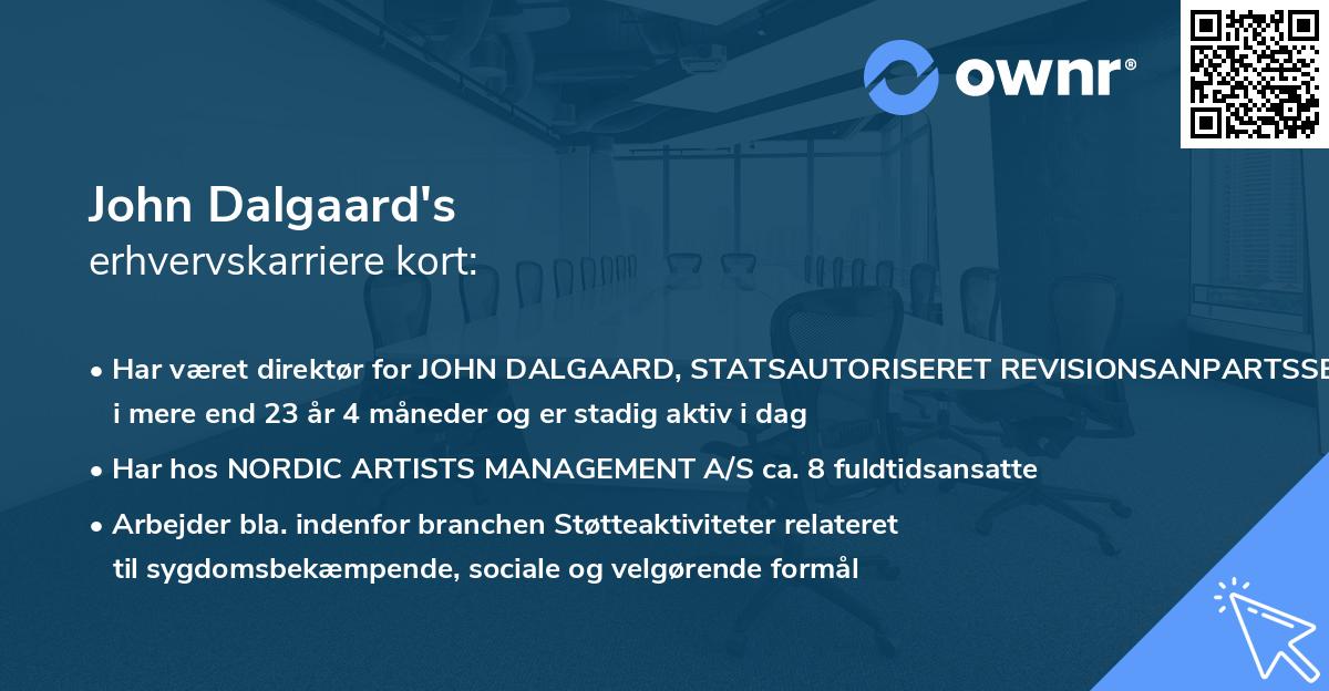 John Dalgaard's erhvervskarriere kort