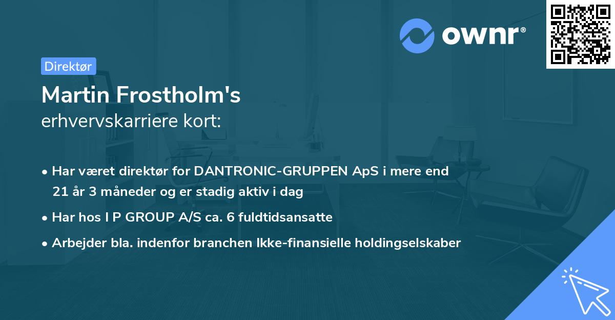 Martin Frostholm's erhvervskarriere kort