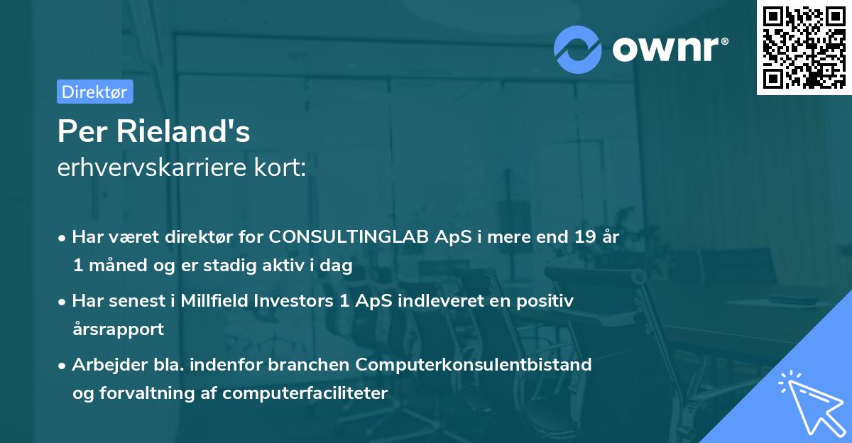 Per Rieland's erhvervskarriere kort