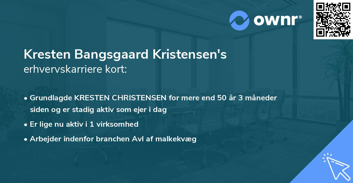 Kresten Bangsgaard Kristensen's erhvervskarriere kort