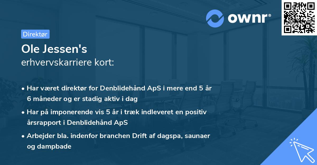 Ole Jessen's erhvervskarriere kort