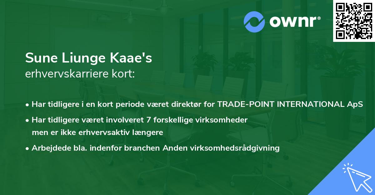 Sune Liunge Kaae's erhvervskarriere kort
