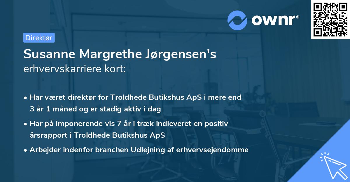 Susanne Margrethe Jørgensen's erhvervskarriere kort
