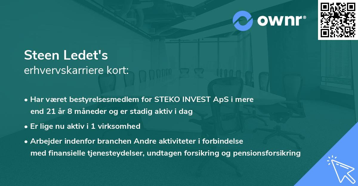 Steen Ledet's erhvervskarriere kort