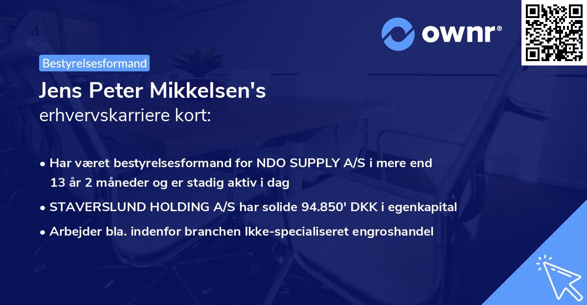 Jens Peter Mikkelsen's erhvervskarriere kort