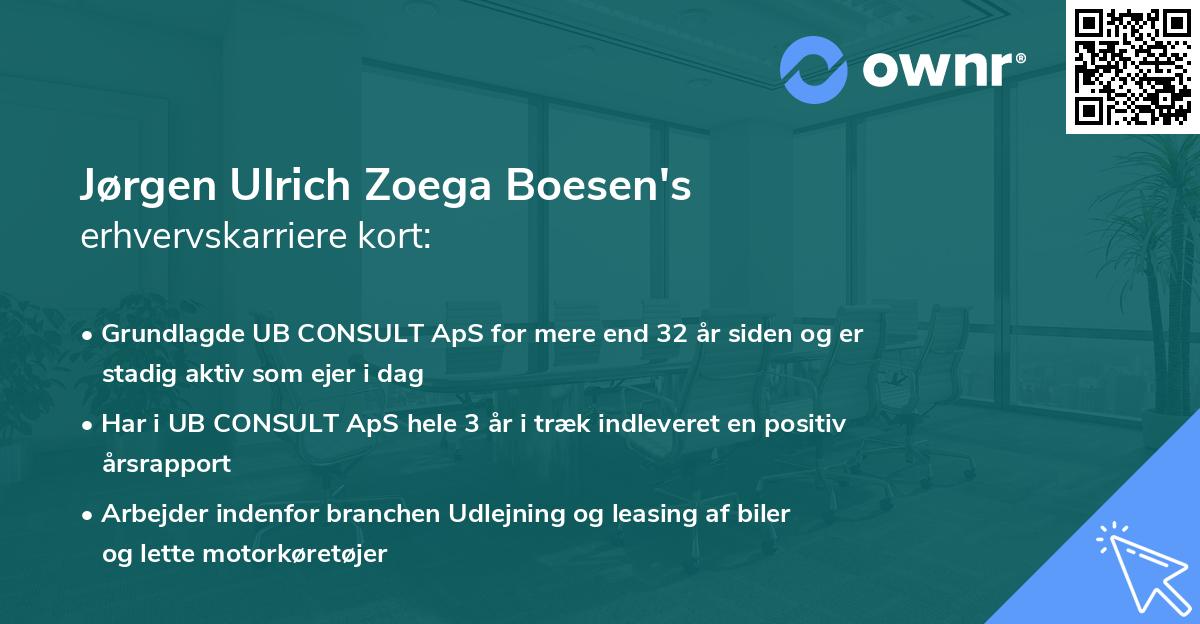 Jørgen Ulrich Zoega Boesen's erhvervskarriere kort