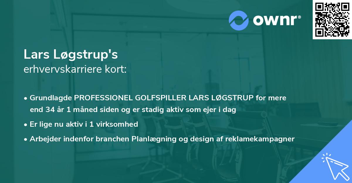 Lars Løgstrup's erhvervskarriere kort