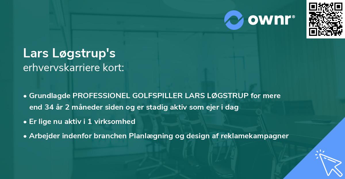 Lars Løgstrup's erhvervskarriere kort