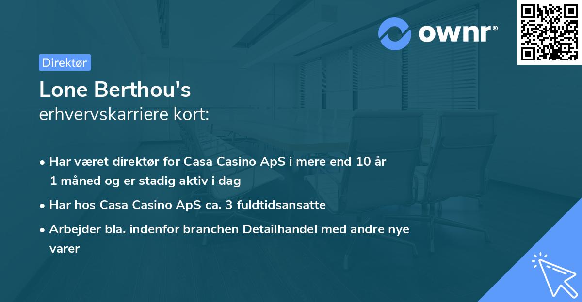 Lone Berthou's erhvervskarriere kort
