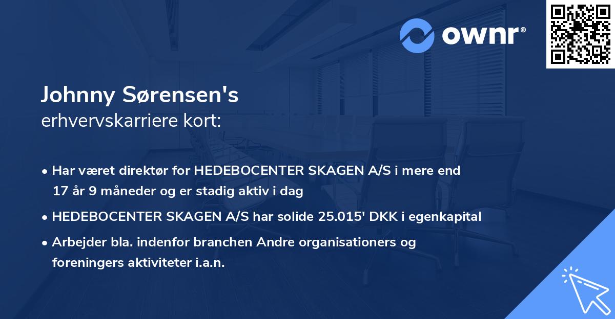 Johnny Sørensen's erhvervskarriere kort